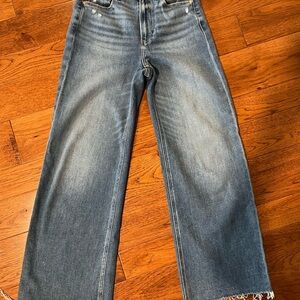 Paige Anessa Wide-Leg Blue Jeans